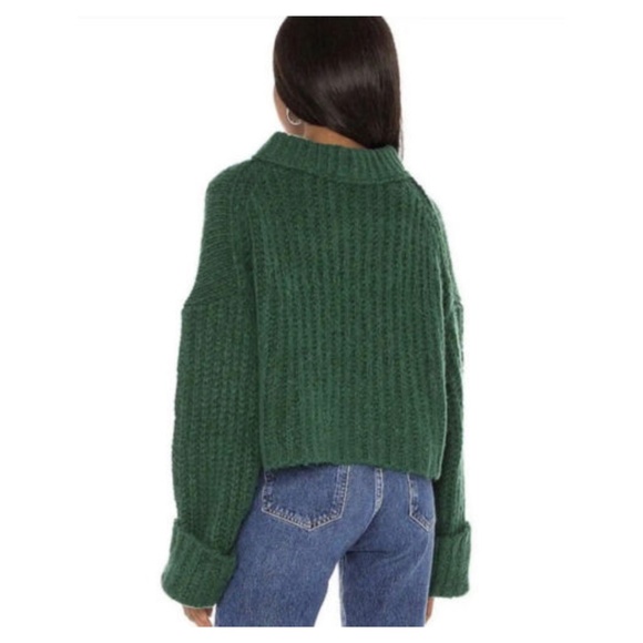 FREE PEOPLE Alpine Pullover Mock Neck Sweater in Green - Picture 2 of 6